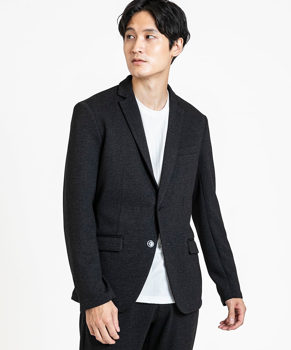 MKDDV55180 MK MICHEL KLEIN HOMME(MKミッシェルクランオム) テーラードジャケット / TEC EASY JERSY 【セットアップ対応】 ブラック(94)