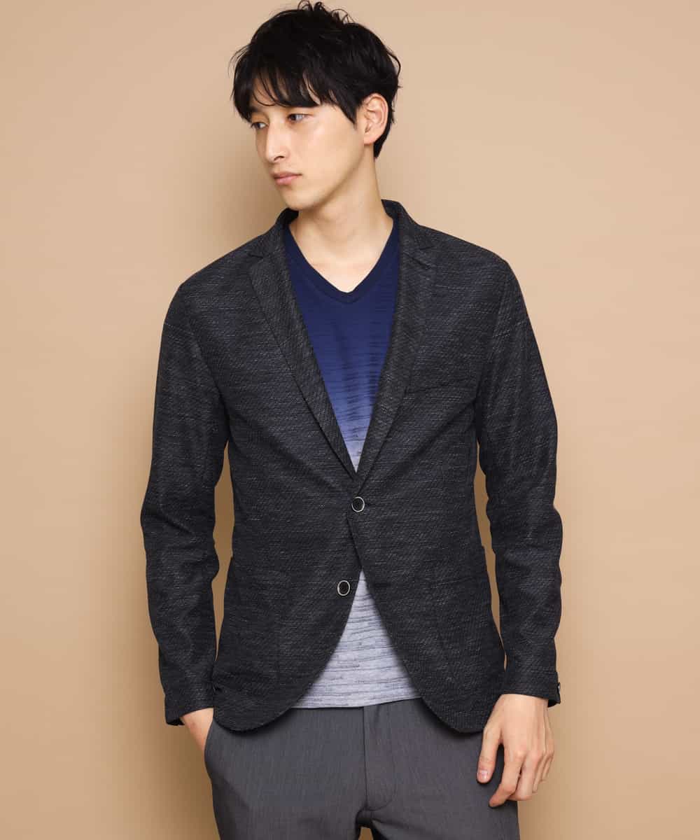 MKDFJ53150 MK MICHEL KLEIN HOMME(MKミッシェルクランオム) ジャケット／ノルマンディーリネンラッセル ネイビー