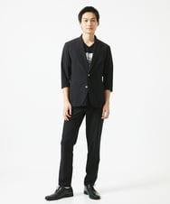 MKDGA51150 MK MICHEL KLEIN HOMME(MKミッシェルクランオム) 【セットアップ対応】七分袖ジャケット / ニュートラルストレッチ ブラック