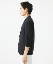 MKDGA51150 MK MICHEL KLEIN HOMME(MKミッシェルクランオム) 【セットアップ対応】七分袖ジャケット / ニュートラルストレッチ ブラック