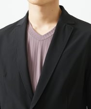 MKDGA51150 MK MICHEL KLEIN HOMME(MKミッシェルクランオム) 【セットアップ対応】七分袖ジャケット / ニュートラルストレッチ ブラック