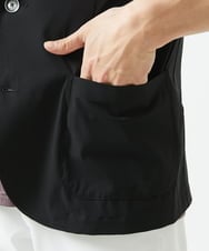 MKDGA51150 MK MICHEL KLEIN HOMME(MKミッシェルクランオム) 【セットアップ対応】七分袖ジャケット / ニュートラルストレッチ ブラック