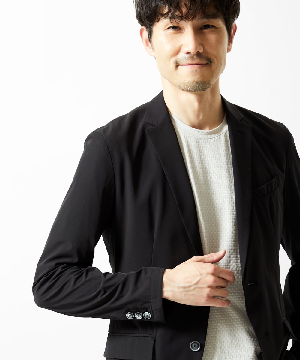 MKDGA54180 MK MICHEL KLEIN HOMME(MKミッシェルクランオム) 【セットアップ対応】ストレッチテーラードジャケット ブラック(94)