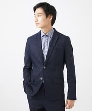 MKDGA55180 MK MICHEL KLEIN HOMME(MKミッシェルクランオム) 【セットアップ対応 / 撥水 / ストレッチ】ハケメシャンブレージャケット ネイビー