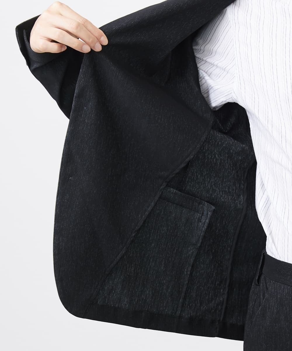 MKDGA55180 MK MICHEL KLEIN HOMME(MKミッシェルクランオム) 【セットアップ対応 / 撥水 / ストレッチ】ハケメシャンブレージャケット ネイビー