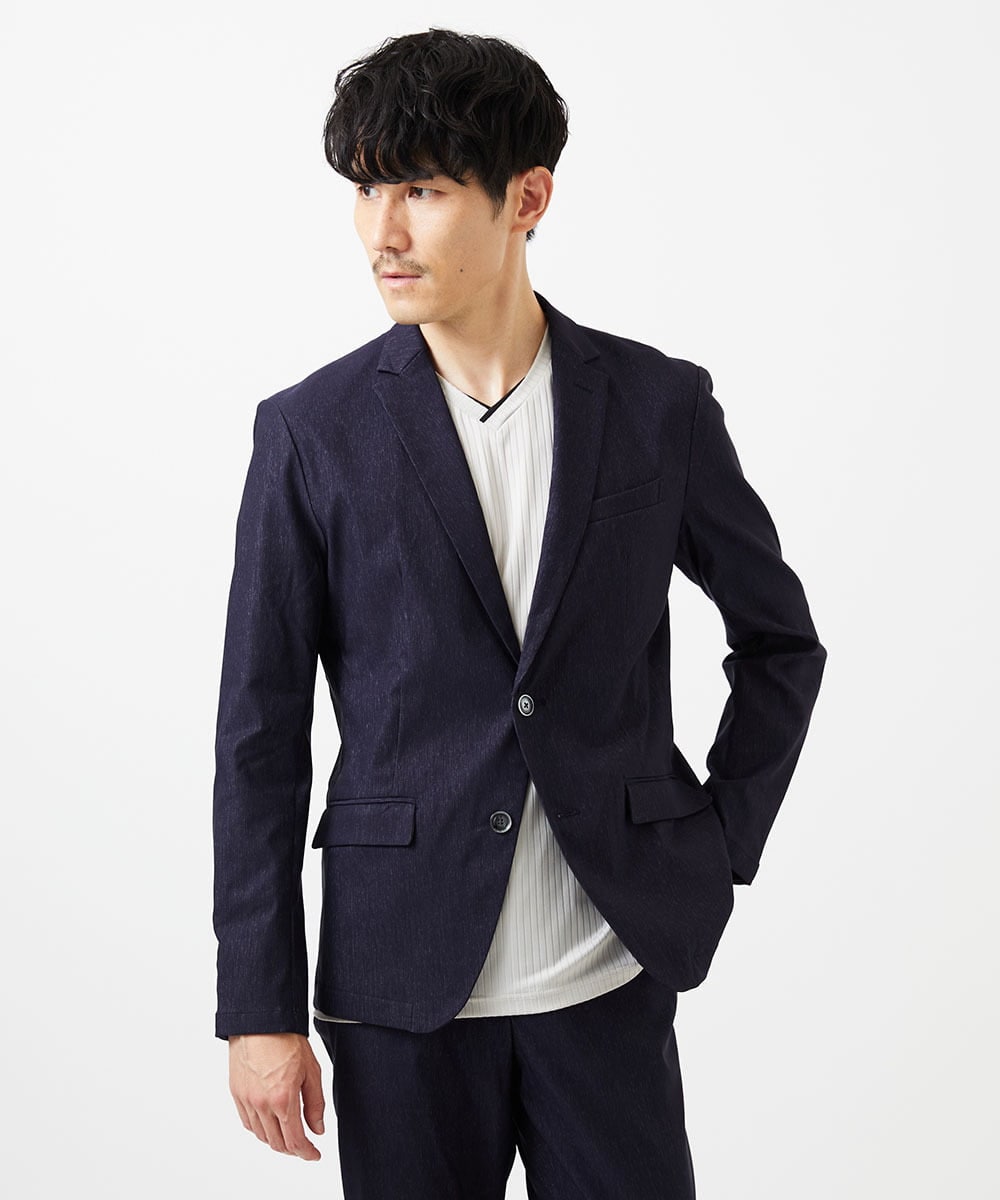 MKDGA55180 MK MICHEL KLEIN HOMME(MKミッシェルクランオム) 【セットアップ対応 / 撥水 / ストレッチ】 COMFUN CLOTH ジャケット ネイビー