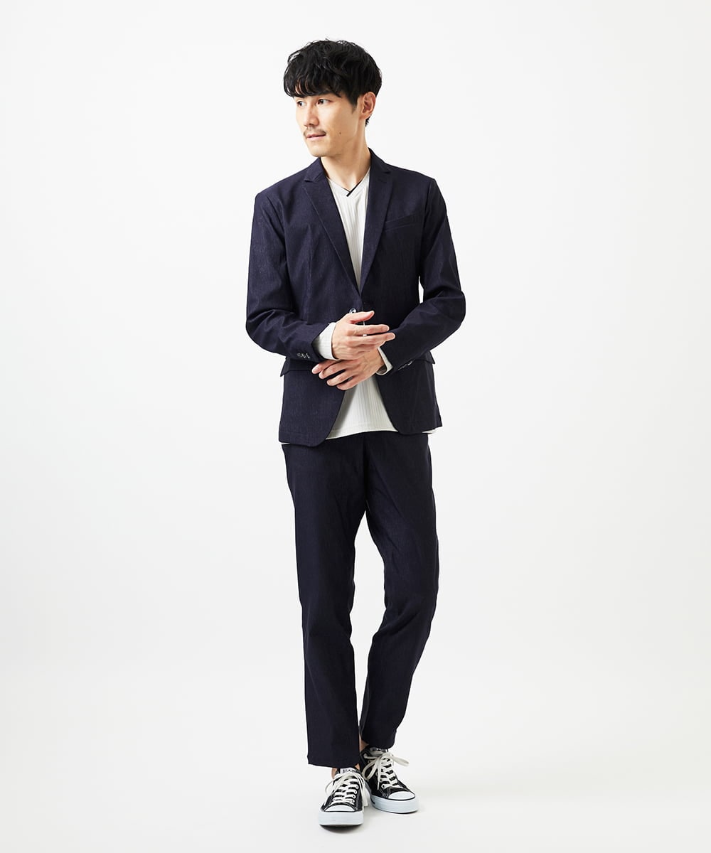 MKDGA55180 MK MICHEL KLEIN HOMME(MKミッシェルクランオム) 【セットアップ対応 / 撥水 / ストレッチ】 COMFUN CLOTH ジャケット ネイビー