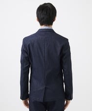 MKDGA55180 MK MICHEL KLEIN HOMME(MKミッシェルクランオム) 【セットアップ対応 / 撥水 / ストレッチ】ハケメシャンブレージャケット ネイビー