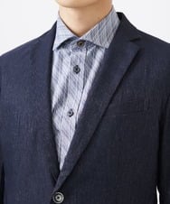 MKDGA55180 MK MICHEL KLEIN HOMME(MKミッシェルクランオム) 【セットアップ対応 / 撥水 / ストレッチ】ハケメシャンブレージャケット ネイビー