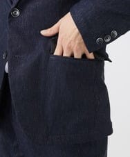 MKDGA55180 MK MICHEL KLEIN HOMME(MKミッシェルクランオム) 【セットアップ対応 / 撥水 / ストレッチ】ハケメシャンブレージャケット ネイビー