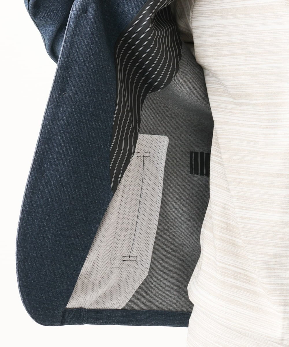 MKDGA56240 MK MICHEL KLEIN HOMME(MKミッシェルクランオム) 【イージーケアジャージ素材使用】コンバーチブルジャケット/TECEASYJERSEY2025 ブルー(55)