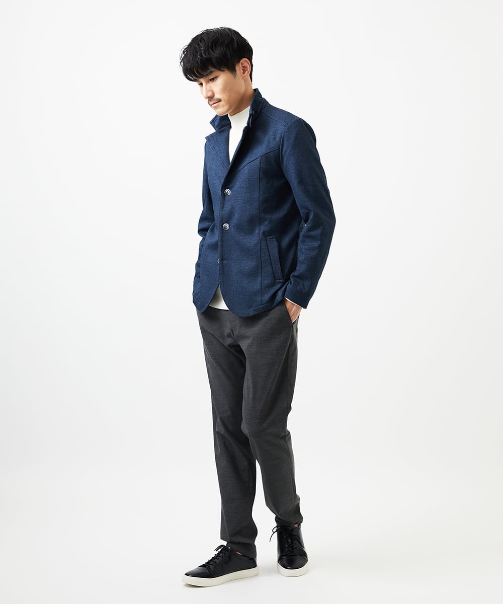 MKDGA56240 MK MICHEL KLEIN HOMME(MKミッシェルクランオム) 【洗える/イージーケア/ストレッチ】コンバーチブルジャケット/TECEASY25 ブルー(55)