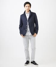 MKDGA56240 MK MICHEL KLEIN HOMME(MKミッシェルクランオム) 【イージーケアジャージ素材使用】コンバーチブルジャケット/TECEASYJERSEY2025 ネイビー(57)
