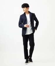 MKDGA56240 MK MICHEL KLEIN HOMME(MKミッシェルクランオム) 【洗える/イージーケア/ストレッチ】コンバーチブルジャケット/TECEASY25 ネイビー(57)