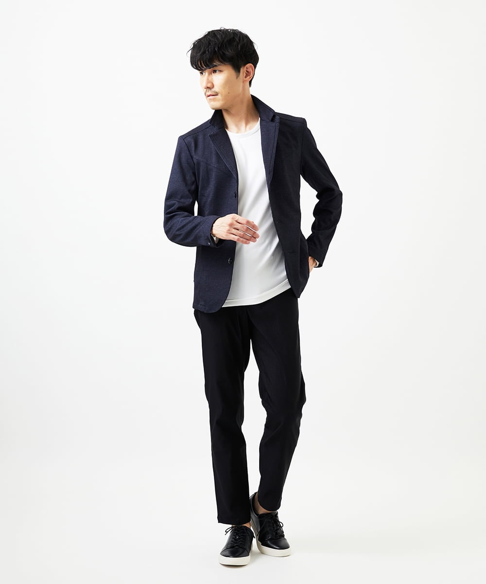 MKDGA56240 MK MICHEL KLEIN HOMME(MKミッシェルクランオム) 【洗える/イージーケア/ストレッチ】コンバーチブルジャケット/TECEASY25 ネイビー(57)
