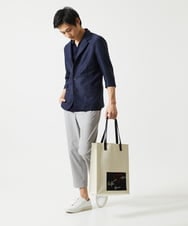 MKDGA59240 MK MICHEL KLEIN HOMME(MKミッシェルクランオム) 七分袖ジャケット カラミメッシュ ネイビー