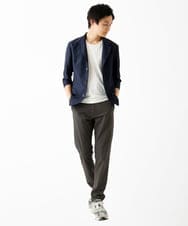 MKDGA59240 MK MICHEL KLEIN HOMME(MKミッシェルクランオム) 七分袖ジャケット カラミメッシュ ネイビー