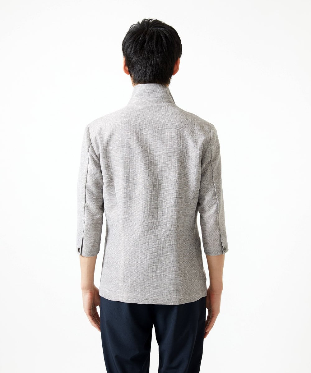 MKDGA59240 MK MICHEL KLEIN HOMME(MKミッシェルクランオム) 七分袖ジャケット カラミメッシュ アイボリー