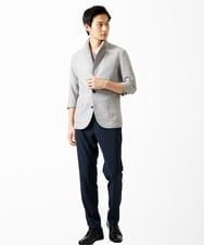 MKDGA59240 MK MICHEL KLEIN HOMME(MKミッシェルクランオム) 七分袖ジャケット カラミメッシュ アイボリー