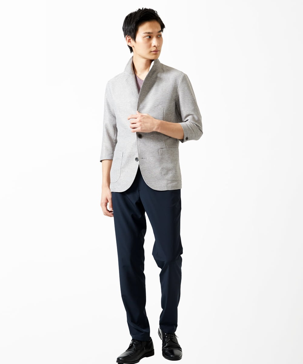 MKDGA59240 MK MICHEL KLEIN HOMME(MKミッシェルクランオム) 七分袖ジャケット カラミメッシュ アイボリー