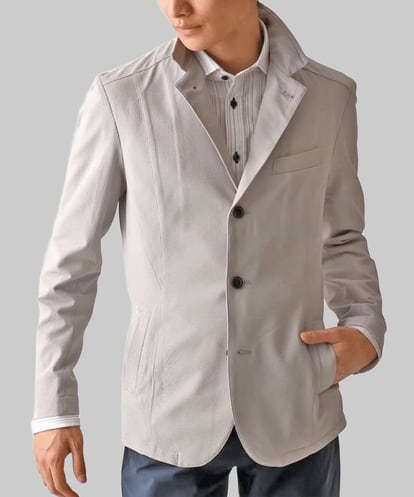 MKDGA63240 MK MICHEL KLEIN HOMME 【洗える / セットアップ対応】エコサッカーコンバーティブルジャケット