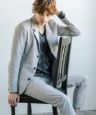 MKDGA63240 MK MICHEL KLEIN HOMME(MKミッシェルクランオム) 【快適着用】コンバーティブルジャケット/エコサッカー アイボリー(80)