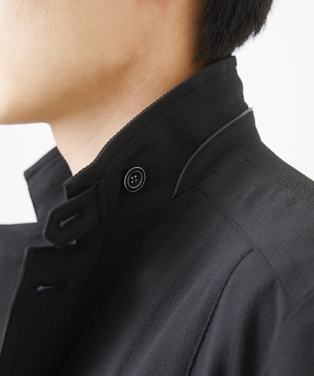 MKDGA63240 MK MICHEL KLEIN HOMME(MKミッシェルクランオム) 【快適着用】コンバーティブルジャケット/エコサッカー ブラック(94)