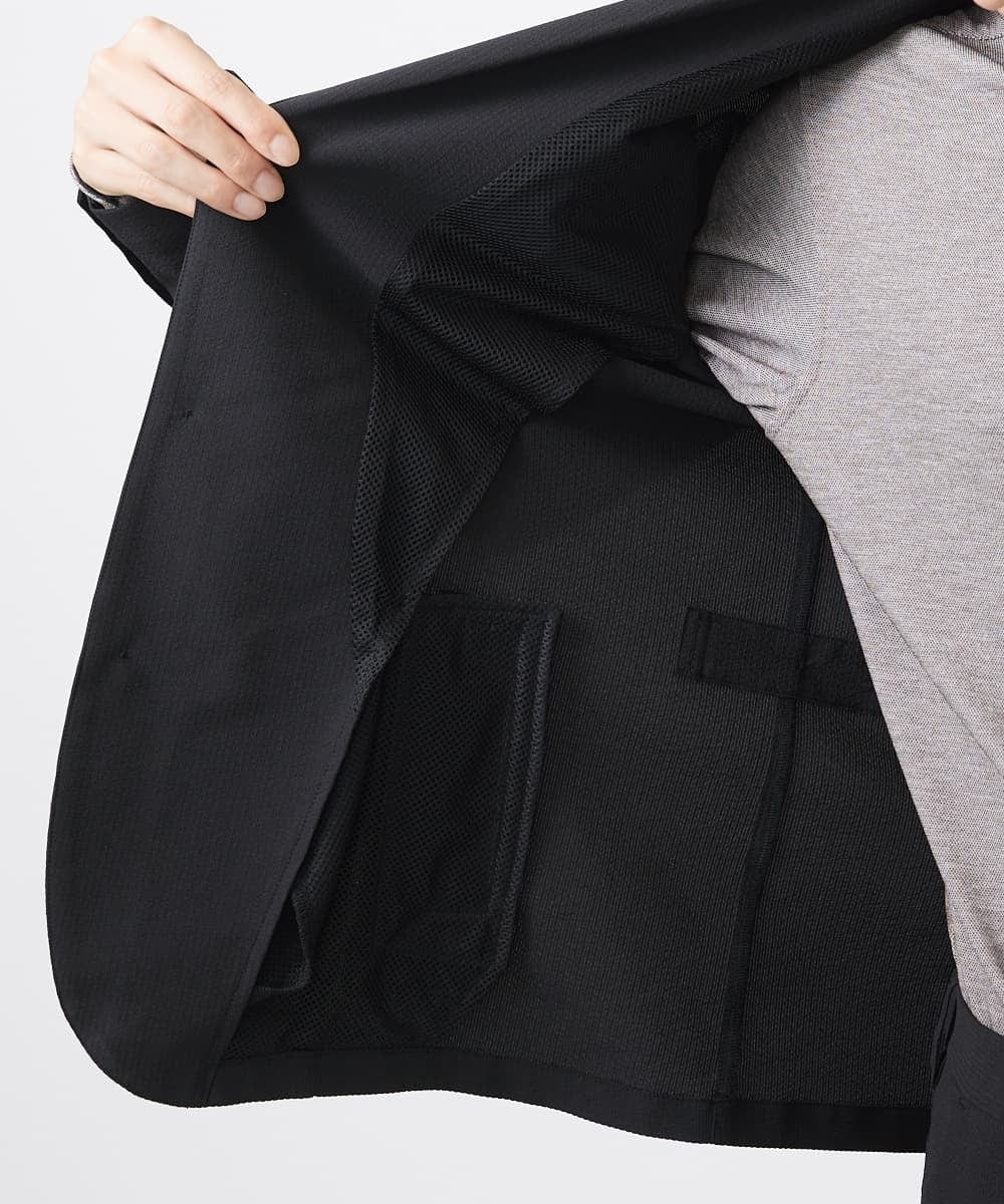 MKDGA63240 MK MICHEL KLEIN HOMME(MKミッシェルクランオム) 【快適着用】コンバーティブルジャケット/エコサッカー ブラック(94)