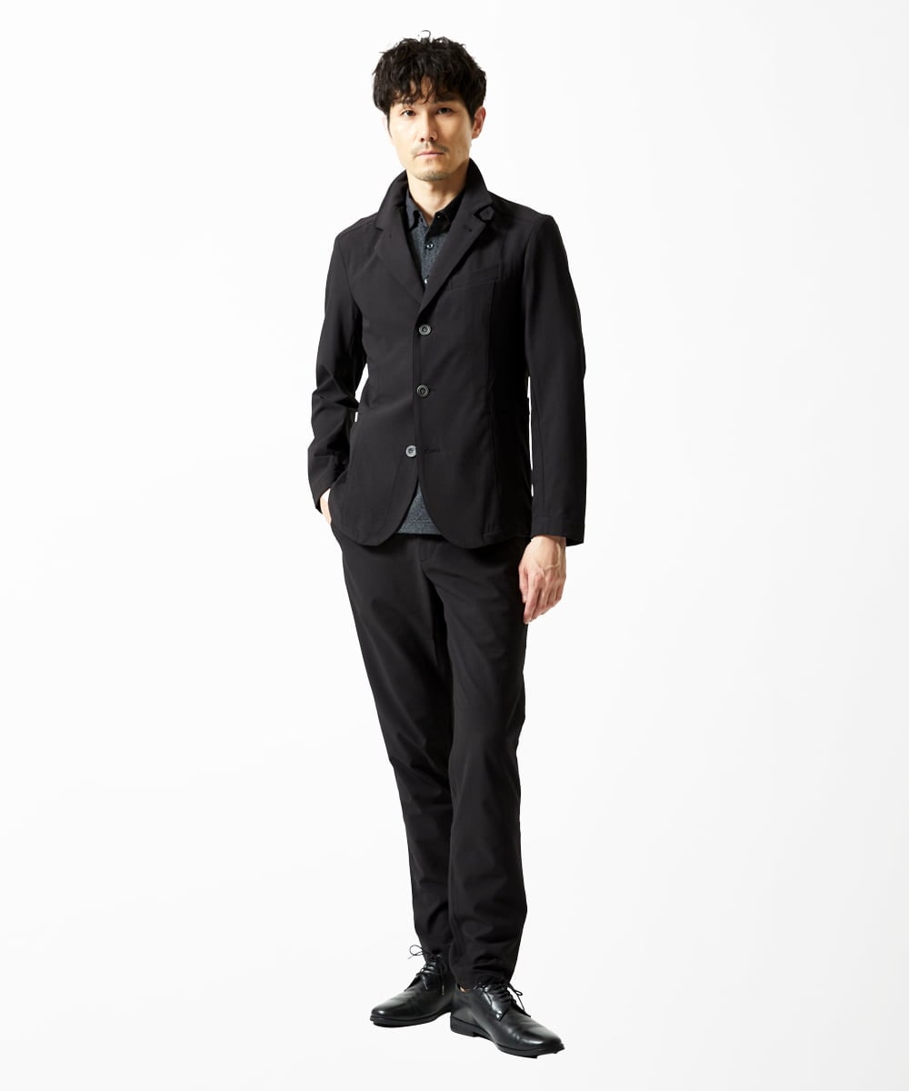 MKDGA63240 MK MICHEL KLEIN HOMME(MKミッシェルクランオム) 【洗える / セットアップ対応】エコサッカーコンバーティブルジャケット ブラック(94)