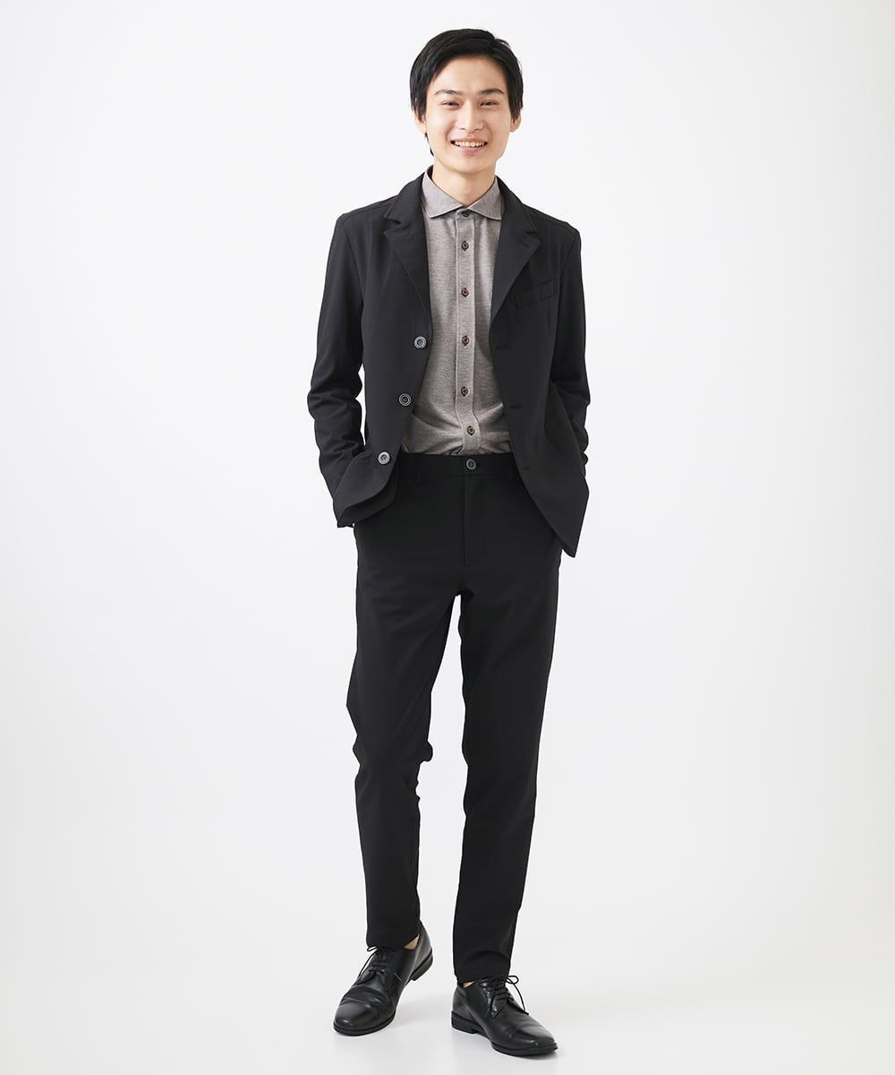 MKDGA63240 MK MICHEL KLEIN HOMME(MKミッシェルクランオム) 【快適着用】コンバーティブルジャケット/エコサッカー ブラック(94)
