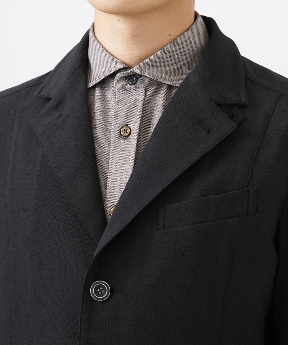 MKDGA63240 MK MICHEL KLEIN HOMME(MKミッシェルクランオム) 【快適着用】コンバーティブルジャケット/エコサッカー ブラック(94)