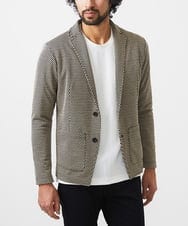 MKDGC09150 MK MICHEL KLEIN HOMME(MKミッシェルクランオム) 【イージーケア】ジャージジャケット/フェザーへリンボン ブラウン（86）