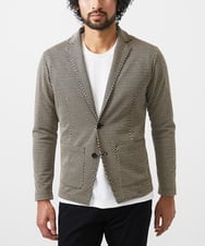 MKDGC09150 MK MICHEL KLEIN HOMME(MKミッシェルクランオム) 【イージーケア】ジャージジャケット/フェザーへリンボン ブラウン（86）