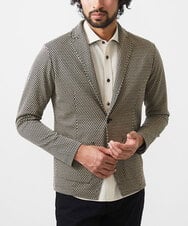MKDGC09150 MK MICHEL KLEIN HOMME(MKミッシェルクランオム) 【イージーケア】ジャージジャケット/フェザーへリンボン ブラウン（86）