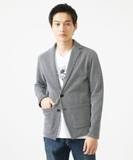 MKDGC09150 MK MICHEL KLEIN HOMME(MKミッシェルクランオム) 【イージーケア】ジャージジャケット/フェザーへリンボン ブラック