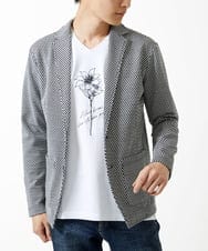 MKDGC09150 MK MICHEL KLEIN HOMME(MKミッシェルクランオム) 【イージーケア】ジャージジャケット/フェザーへリンボン ブラック