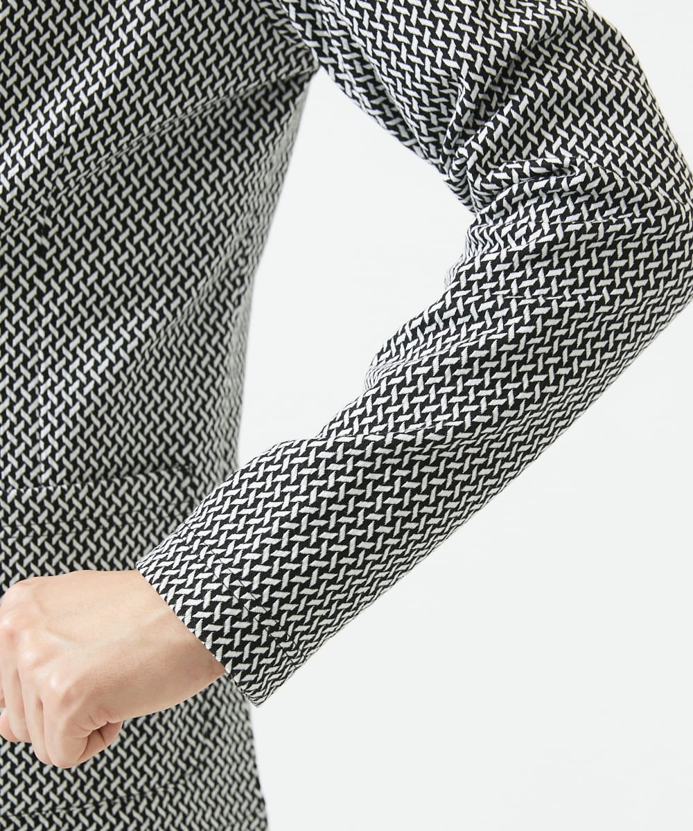 MKDGC09150 MK MICHEL KLEIN HOMME(MKミッシェルクランオム) 【イージーケア】ジャージジャケット/フェザーへリンボン ブラック