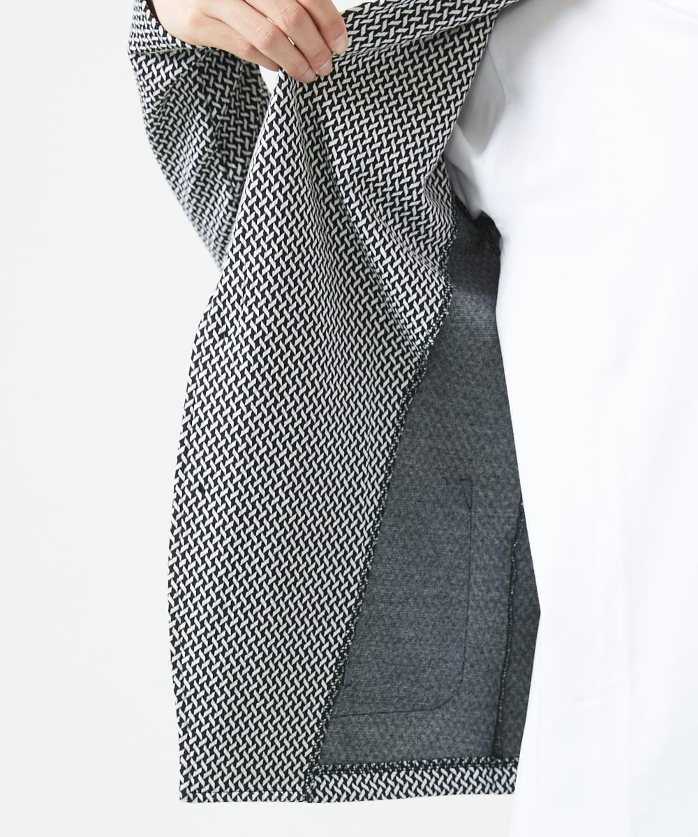 MKDGC09150 MK MICHEL KLEIN HOMME(MKミッシェルクランオム) 【イージーケア】ジャージジャケット/フェザーへリンボン ブラック