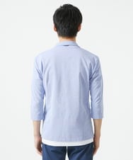 MKDGC31130 MK MICHEL KLEIN HOMME(MKミッシェルクランオム) 【EC限定】七分袖ジャージジャケット / トライクールカノコ ブルー