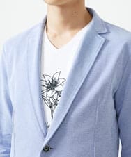 MKDGC31130 MK MICHEL KLEIN HOMME(MKミッシェルクランオム) 【EC限定】七分袖ジャージジャケット / トライクールカノコ ブルー