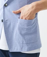 MKDGC31130 MK MICHEL KLEIN HOMME(MKミッシェルクランオム) 【EC限定】七分袖ジャージジャケット / トライクールカノコ ブルー