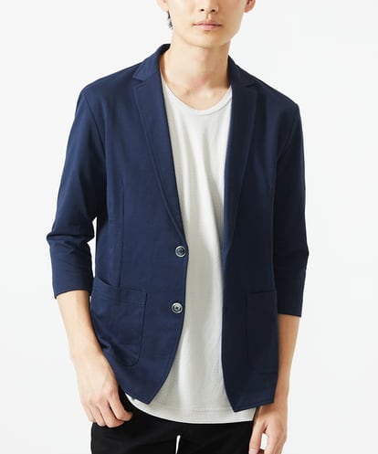 MKDGC31130 MK MICHEL KLEIN HOMME 【EC限定】七分袖ジャージジャケット / トライクールカノコ