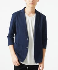 MKDGC31130 MK MICHEL KLEIN HOMME(MKミッシェルクランオム) 【EC限定】七分袖ジャージジャケット / トライクールカノコ ネイビー
