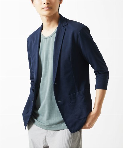 MKDGC31130 MK MICHEL KLEIN HOMME 【EC限定】七分袖ジャージジャケット / トライクールカノコ