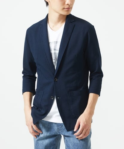 MKDGC32130 MK MICHEL KLEIN HOMME 七分袖ジャーディガン / CNサッカー