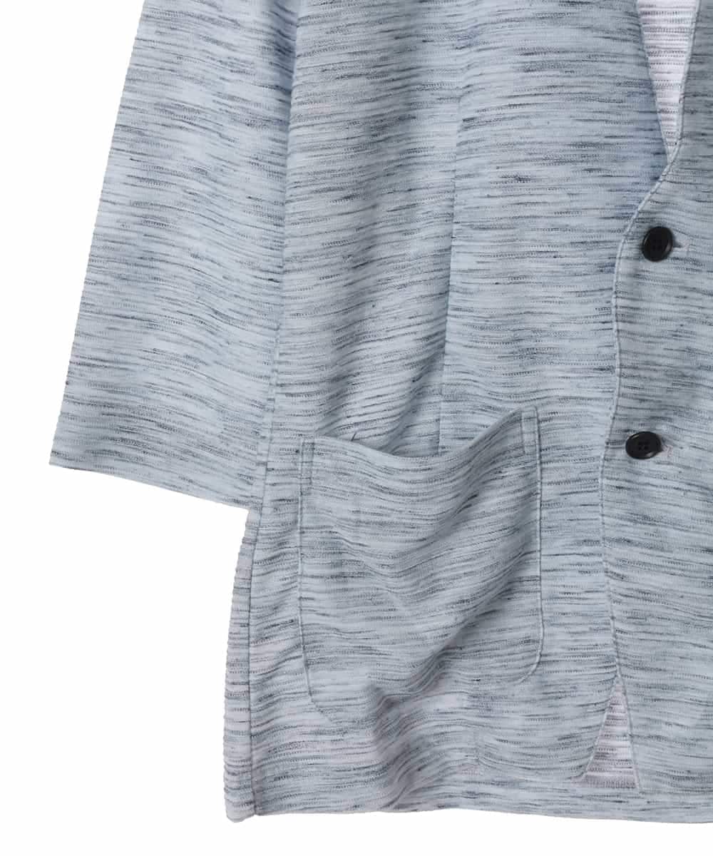 MKDGE06090 MK MICHEL KLEIN HOMME(MKミッシェルクランオム) メランジジャージージャケット ライトブルー