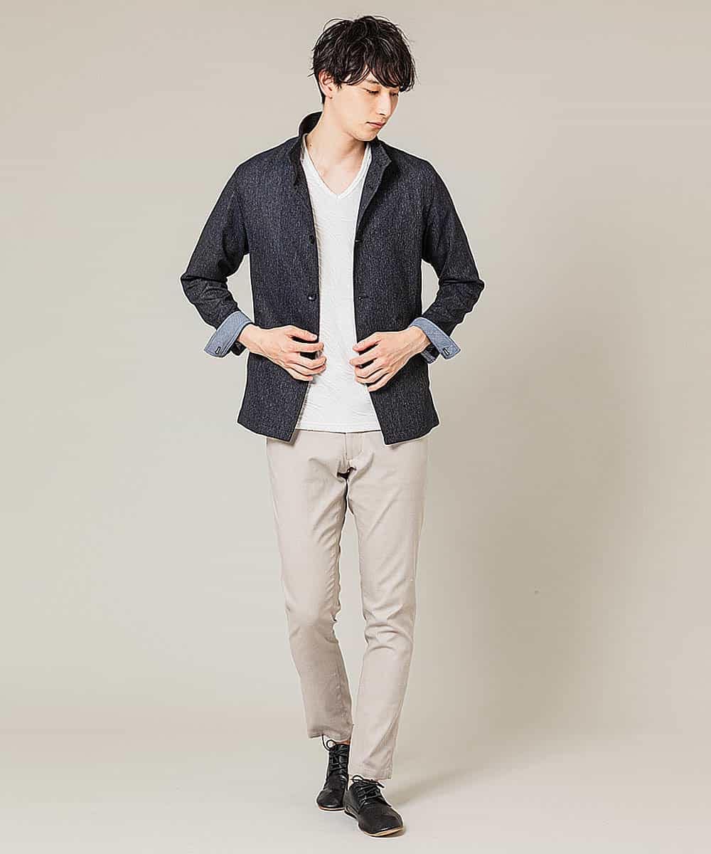 MKDGJ56130 MK MICHEL KLEIN HOMME(MKミッシェルクランオム) 【洗えるワーキングジャケット】テクノメランジストレッチ ネイビー