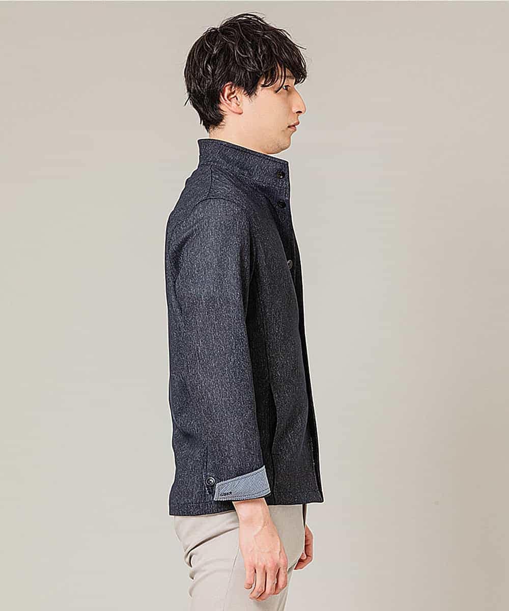 MKDGJ56130 MK MICHEL KLEIN HOMME(MKミッシェルクランオム) 【洗えるワーキングジャケット】テクノメランジストレッチ ネイビー