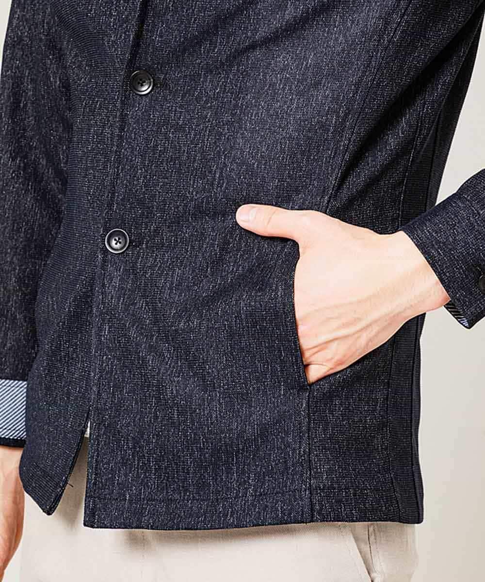 MKDGJ56130 MK MICHEL KLEIN HOMME(MKミッシェルクランオム) 【洗えるワーキングジャケット】テクノメランジストレッチ ネイビー
