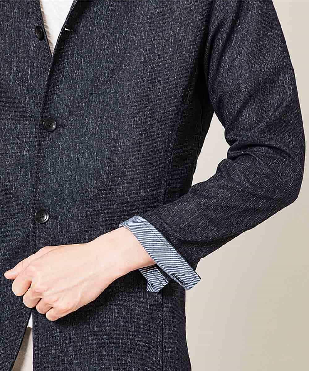 MKDGJ56130 MK MICHEL KLEIN HOMME(MKミッシェルクランオム) 【洗えるワーキングジャケット】テクノメランジストレッチ ネイビー